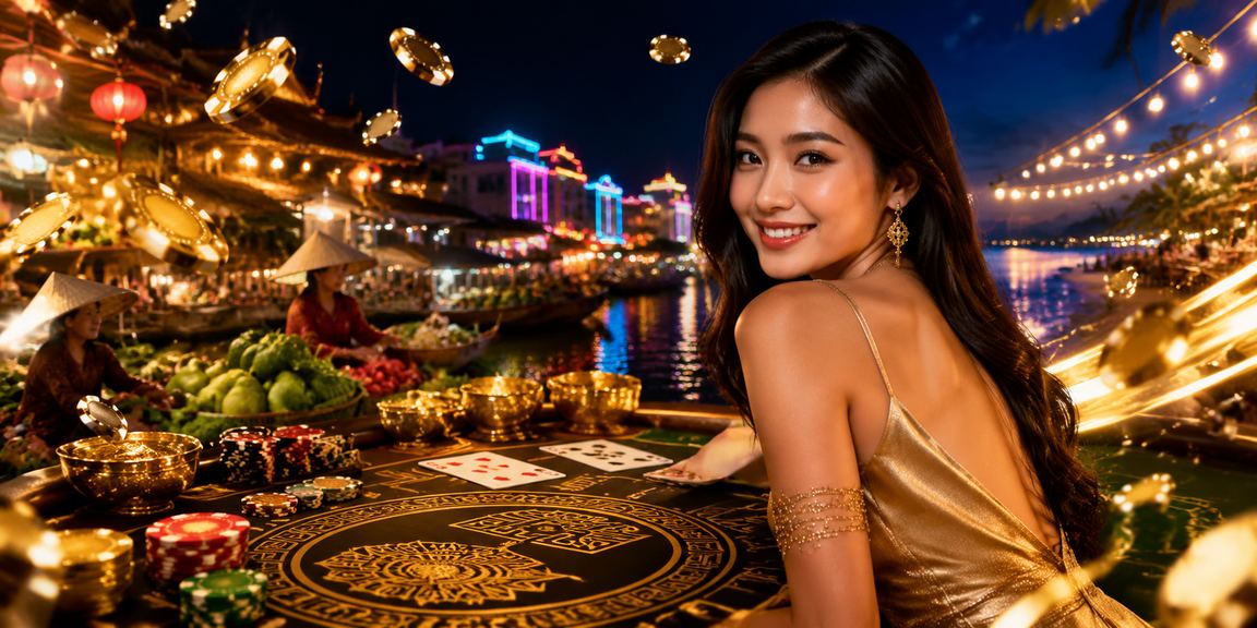 Không khí Baccarat neon sôi động tại vùng Mekong – trải nghiệm live casino trên 1390